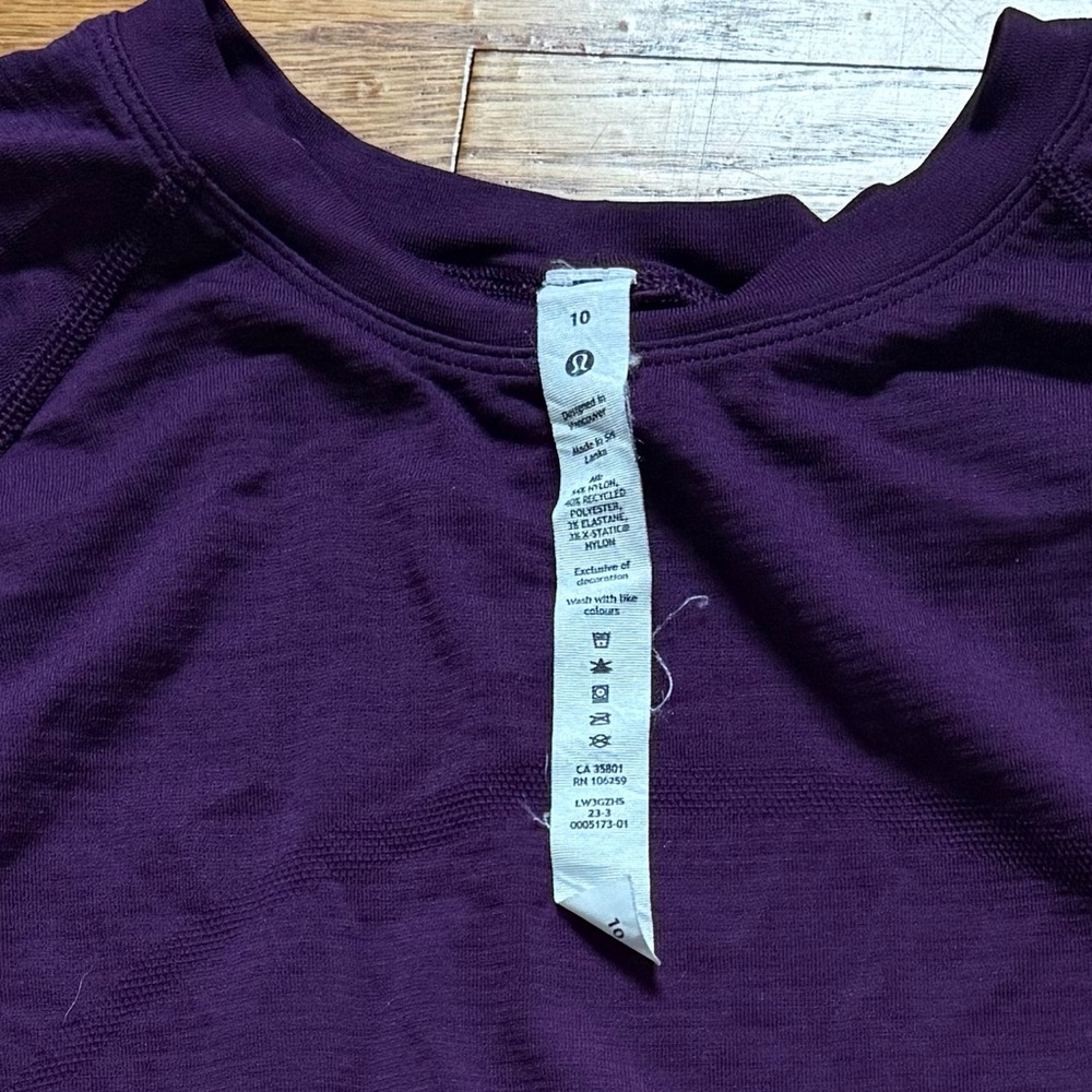 lululemon athletica Deep Plum Short Sleeve Tee